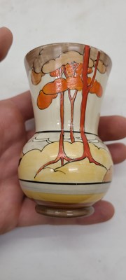 Lot 213 - A set of four Clarice Cliff miniature vases