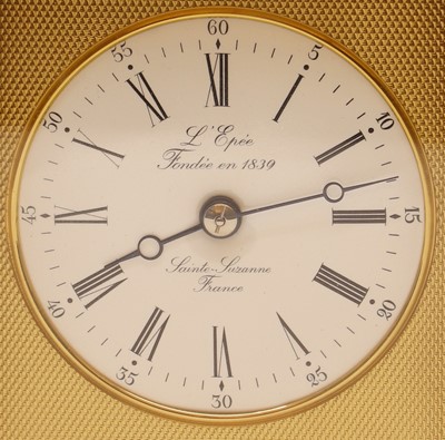 Lot 272 - A L'Epee brass carriage clock