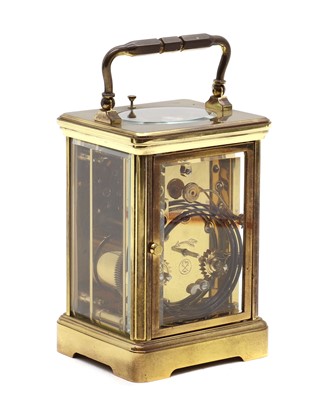 Lot 272 - A L'Epee brass carriage clock