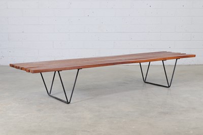 Lot 192 - A mahogany and wrought steel bench