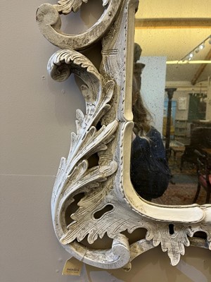 Lot 59 - A pair of George III-style painted wooden mirrors