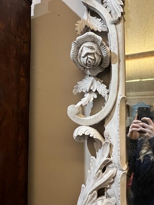 Lot 59 - A pair of George III-style painted wooden mirrors