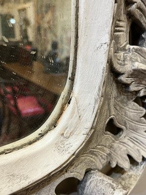 Lot 59 - A pair of George III-style painted wooden mirrors