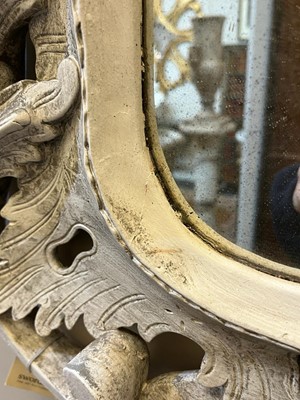 Lot 59 - A pair of George III-style painted wooden mirrors