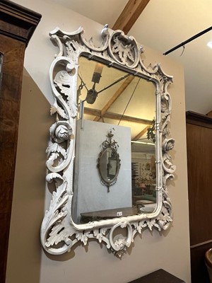 Lot 59 - A pair of George III-style painted wooden mirrors