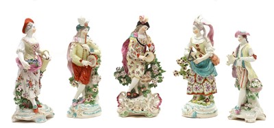 Lot 233 - A group of five Derby porcelain figures