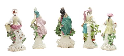 Lot 233 - A group of five Derby porcelain figures
