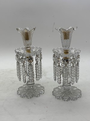 Lot 261 - A pair of Regency cut glass table lustres