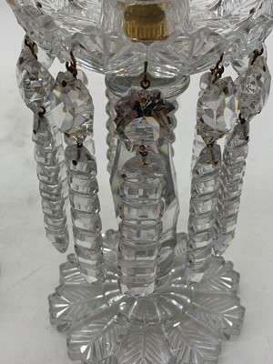 Lot 261 - A pair of Regency cut glass table lustres