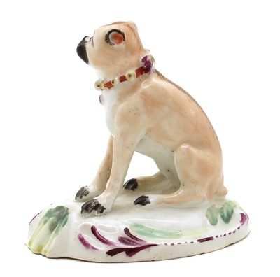 Lot 218 - A Derby porcelain pug