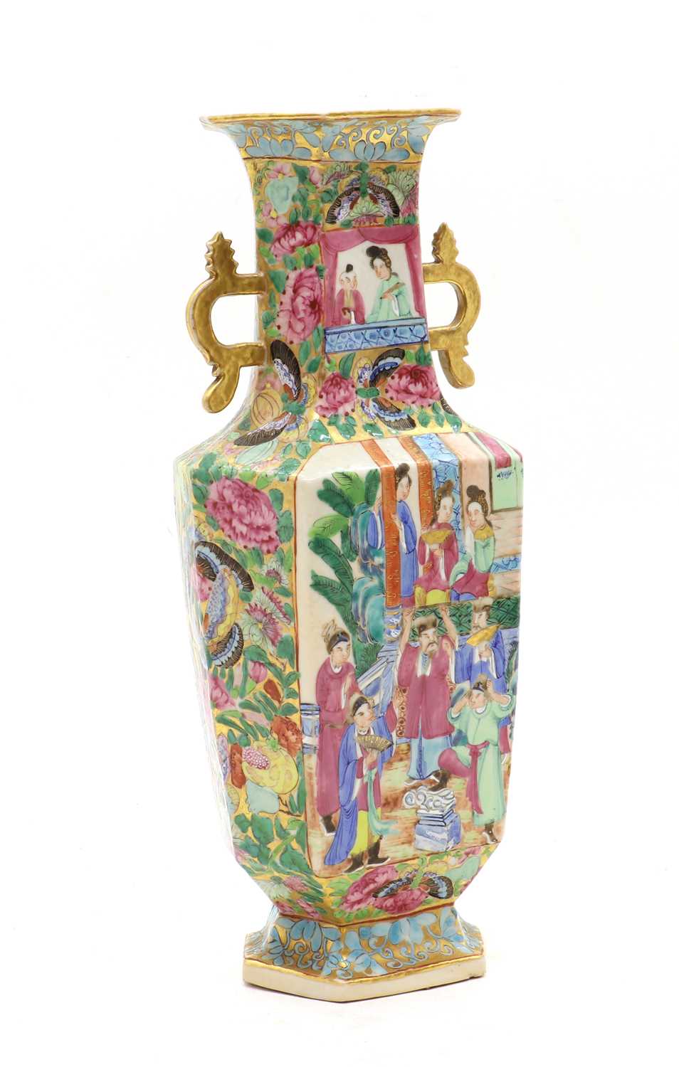 Lot 122 - A Chinese Canton famille rose vase