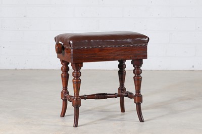Lot 90 - A late Victorian rosewood adjustable piano stool