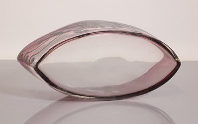 Lot 109 - An amethyst and silver overlaid glass bowl