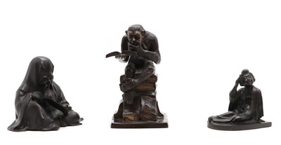 Lot 293 - A group of three bronze figures