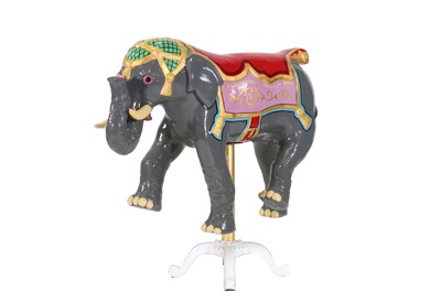 Lot 5 - An extremely rare juvenile elephant fairground carousel mount by C J Spooner