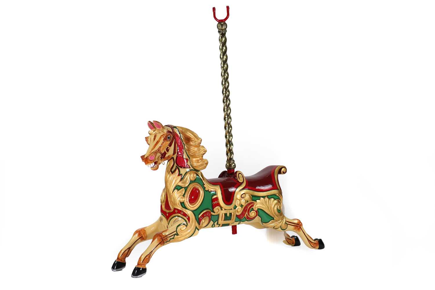 Lot 14 - A double-seat fairground carousel galloper horse by Anderson