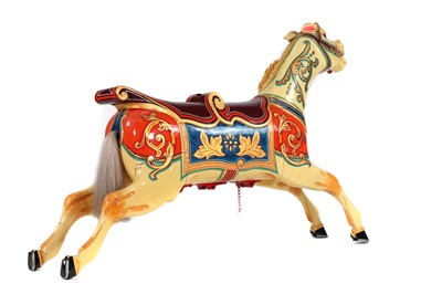 Lot 18 - A large double-seated fairground carousel galloper horse by F Savage & Co.