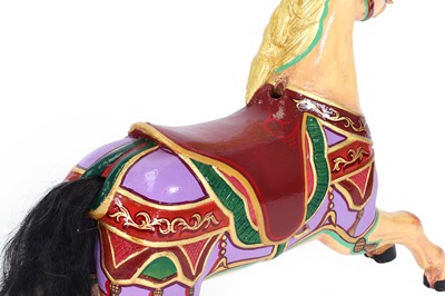 Lot 44 - A carved wooden fairground carousel juvenile 'Dobby' horse attributed to F Heyn