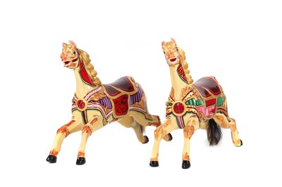 Lot 11 - An ornate pair of juvenile 'Dobby' horse carousel mounts by C J Spooner