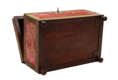 Lot 349 - A velvet mounted oak casket