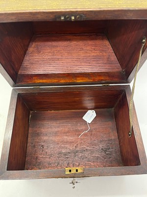 Lot 349 - A velvet mounted oak casket