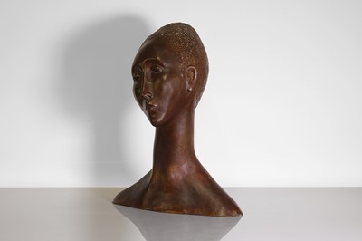 Lot 175 - A Continental patinated bronze bust