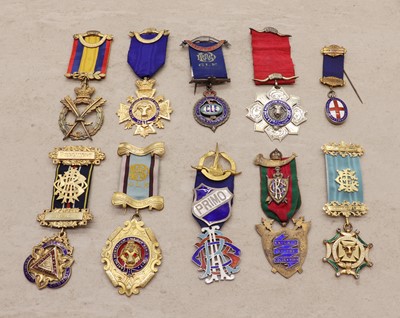 Lot 83 - A collection of cased silver and enamel Masonic and R.A.O.B medals