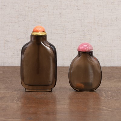 Lot 154 - Two Chinese smoky quartz snuff bottles