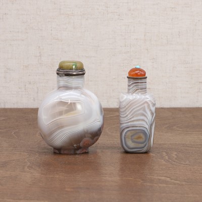 Lot 143 - Two Chinese agate snuff bottles