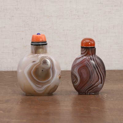 Lot 150 - Two Chinese agate snuff bottles