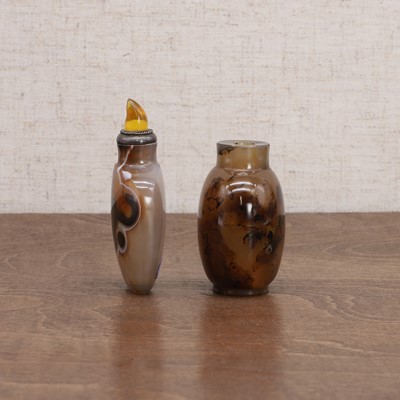 Lot 137 - Two Chinese agate snuff bottles
