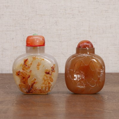 Lot 151 - Two Chinese agate snuff bottles