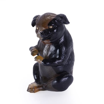 Lot 273 - A hardstone model of a pig, probably by Fabergé, c.1900