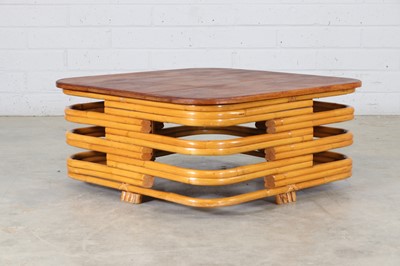 Lot 164 - A bamboo and rattan 'Pretzel' coffee table