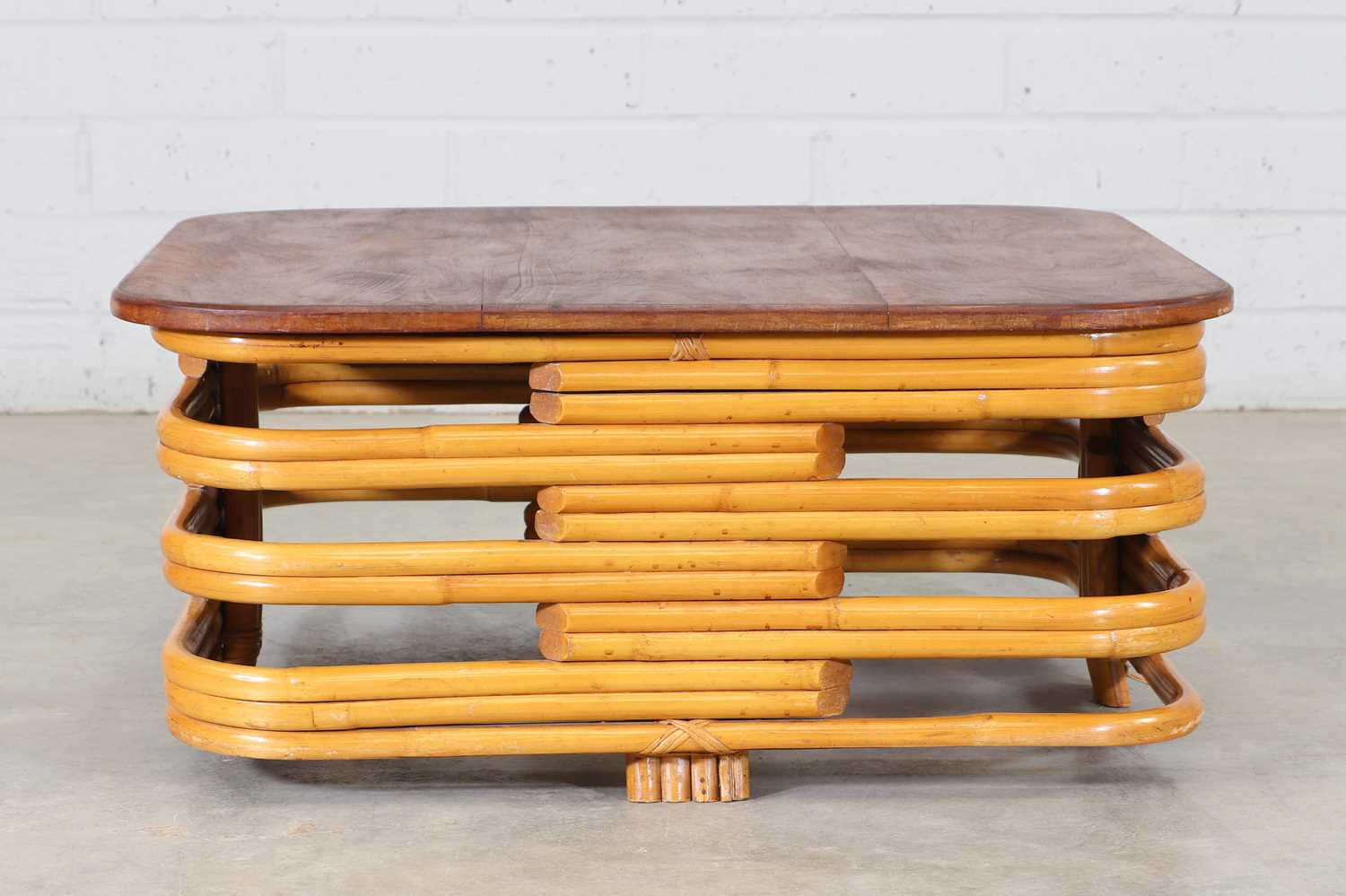 Lot 164 - A bamboo and rattan 'Pretzel' coffee table,