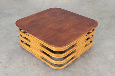 Lot 164 - A bamboo and rattan 'Pretzel' coffee table