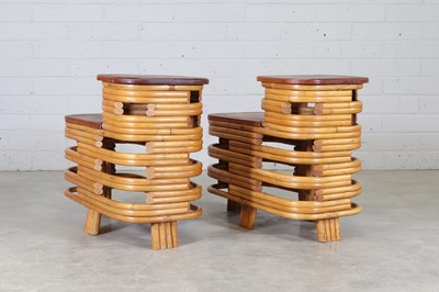 Lot 165 - A pair of bamboo and rattan 'Pretzel' side tables