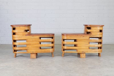 Lot 165 - A pair of bamboo and rattan 'Pretzel' side tables