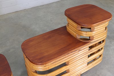 Lot 165 - A pair of bamboo and rattan 'Pretzel' side tables