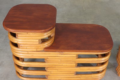 Lot 165 - A pair of bamboo and rattan 'Pretzel' side tables