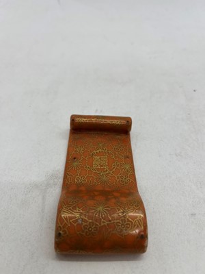Lot 141 - A Chinese famille rose ink rest