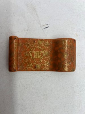 Lot 141 - A Chinese famille rose ink rest