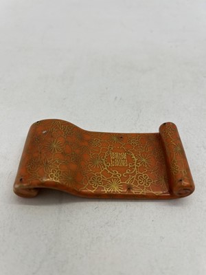 Lot 141 - A Chinese famille rose ink rest