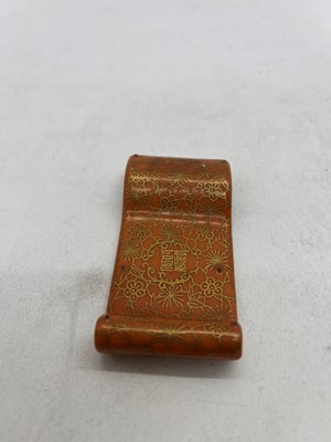 Lot 141 - A Chinese famille rose ink rest