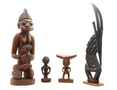 Lot 351 - A group of four African wood carvings