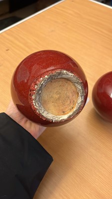 Lot 171 - Two Chinese flambé vases