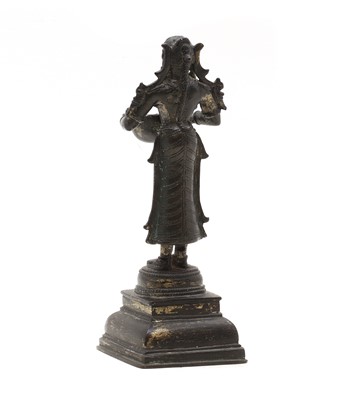 Lot 142 - A bronze Dipa Lakshmi oil lamp