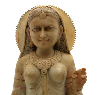 Lot 178 - A carved alabaster figure of Akilandeswari