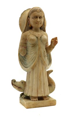 Lot 178 - A carved alabaster figure of Akilandeswari