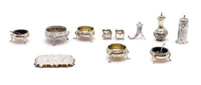 Lot 7 - A collection of silver cruets